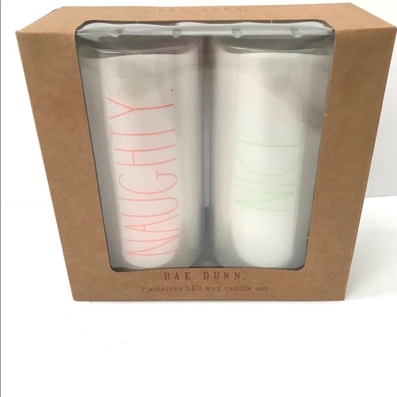 ❤️💚New Rae Dunn Naughty & Nice Flameless Candles - Picture 2 of 11
